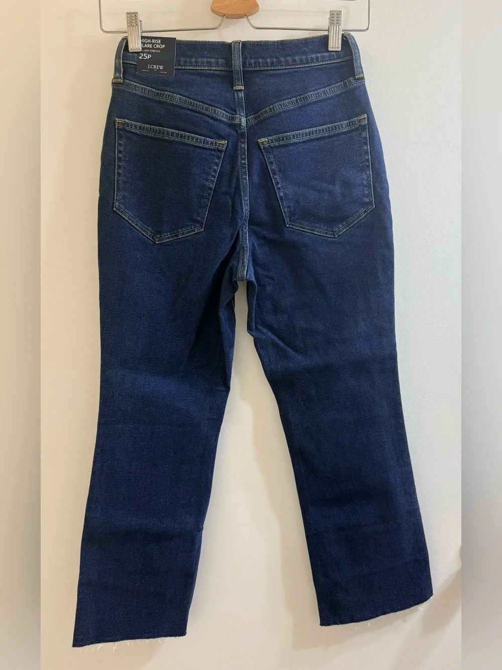 J.Crew High-Rise Flare Crop Jeans Button Fly Dark Wash 25P Petite NWT
